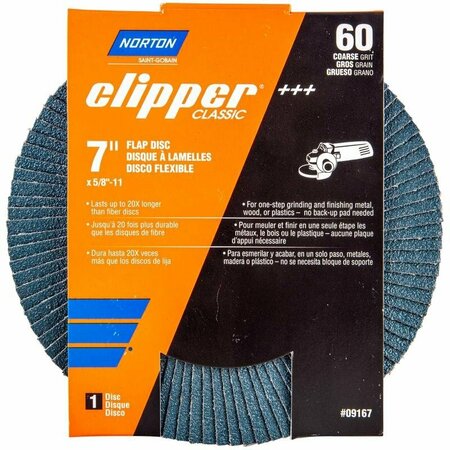 SAINT-GOBAIN ABRASIVES FLAP DISC 60GRIT 7 in. 70184609167